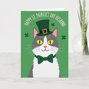 Glückskatze St. Patricks Tag Ehemann Karte