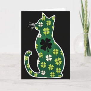 Glückskatzen-Shamrock-Kunstkarte Karte