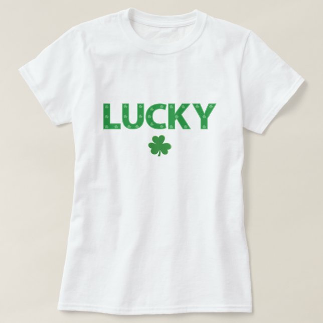 Glücksklee bearbeitbare Farbe St. Patrick's Day T-Shirt (Design vorne)