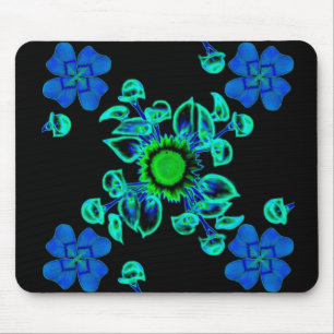 Glücksklee mit Sonnenblume und Calla Lilie Mousepad