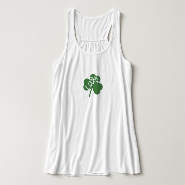 Glücksklee Saint Patrick Sweatshirt Tank Top (Design Vorderseite)