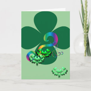 Glücksklee Shamrock irische St. Patrick's Day Kart Karte