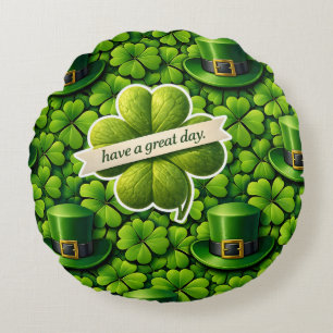 Glücksklee St. Patrick's Day Patricks Rundes Kissen
