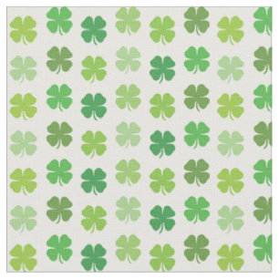 Glücksklee-Stoff Weiß mit grünen Shamrocks Stoff