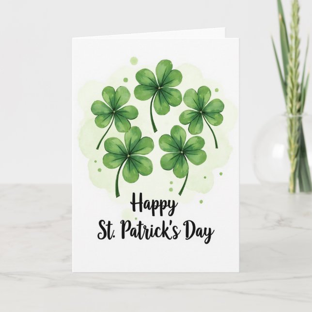 Glückskleeblatt St. Patrick's Day Karte (Vorderseite)