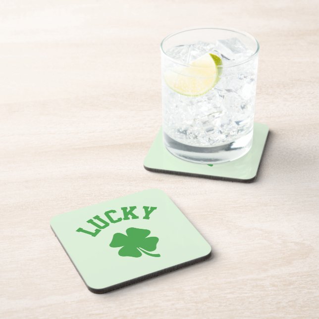 Glückskleeblatt St. Patrick's Shamrock Getränkeuntersetzer (Rechte Seite)