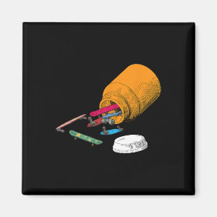 Glückspillen Skateboard Lustiger Skater Liebt Skat Magnet