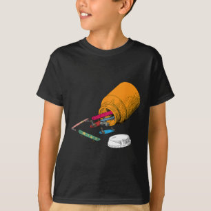 Glückspillen Skateboard Lustiger Skater Liebt Skat T-Shirt