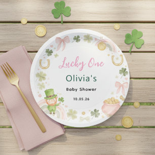 Glückspilz-Baby-Party-Teller aus Papier – St. Patr Pappteller