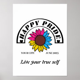 Glückspilz für LGBTQ: Sonnenblume in Pansexual Col Poster