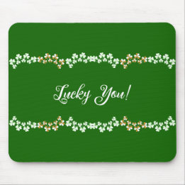 Glückspilz Grüne Kleeblätter St. Patrick's Day Mousepad