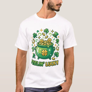 Glückspilz-T-Shirt 'Topf des Goldes' zum St. Patri T-Shirt
