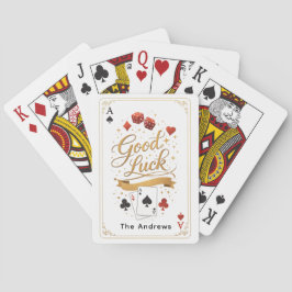 Glückspoker-Kartendesign – Elegante Casino-Typogra Spielkarten