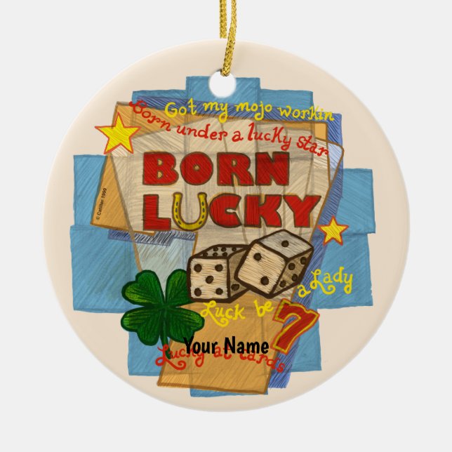Glückspoker Keramik Ornament (Vorne)