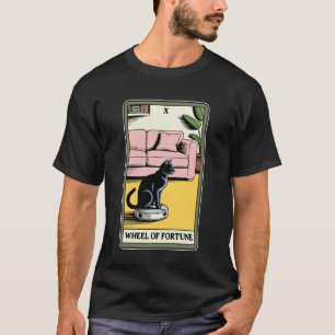 Glücksrad-Tarotkarte Katzenroboter-Staubsauger rei T-Shirt