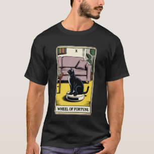 Glücksrad-Tarotkarte Katzenroboter-Staubsauger rei T-Shirt