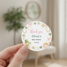Glücksschleifen-Baby-Shower-Dankeschön-Aufkleber