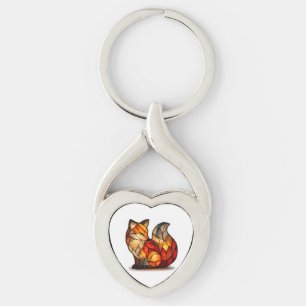 Glücksschlüsselanhänger mit Fuchs-Motiv aus Metall Schlüsselanhänger