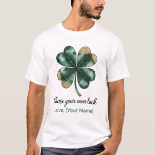 Glücksshirt mit Kleeblatt Fühlt sich glücklich T-S T-Shirt