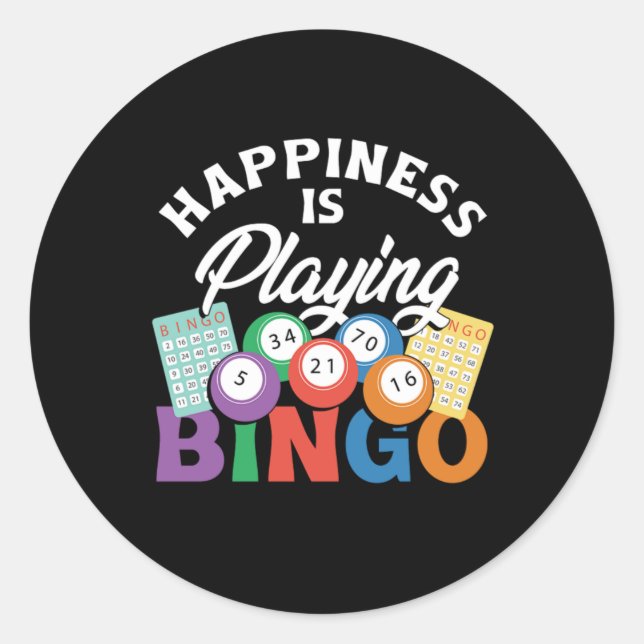 Glücksspiel Bingo Lucky Game Player Gamble G Runder Aufkleber (Vorderseite)