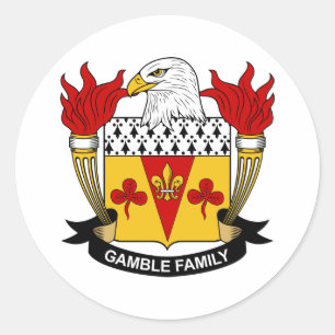 Glücksspiel-Familienwappen Runder Aufkleber