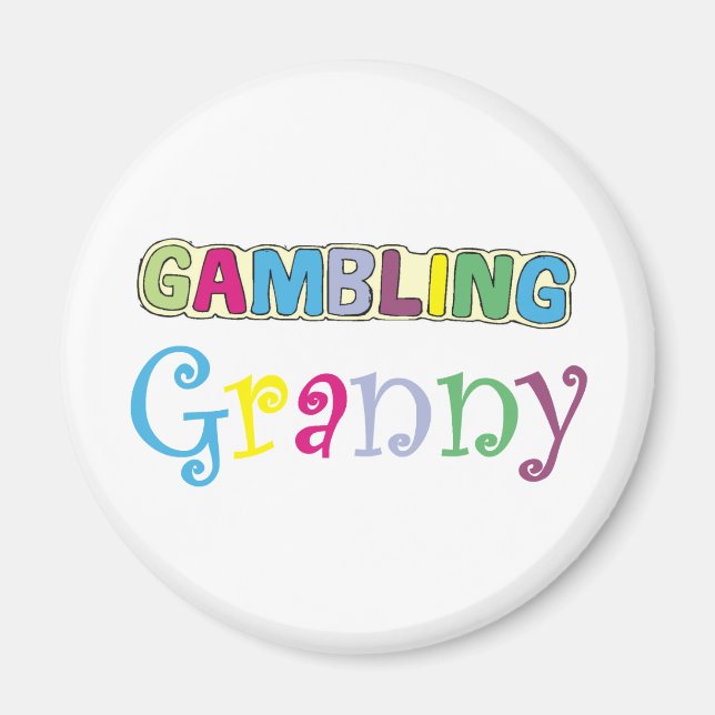 Glücksspiel Granny T - Shirt und Geschenke. Magnet (Vorne)