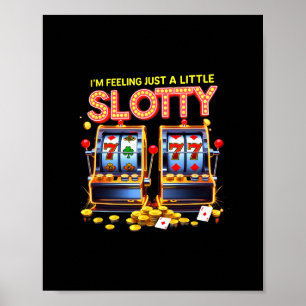 Glücksspiel-Liebhaber Glücklicher Spielautomat Cas Poster
