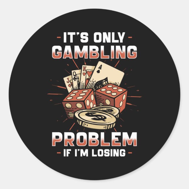 Glücksspiel Runder Aufkleber (Vorderseite)