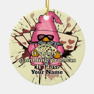 Glücksspielproblem-Gnom Keramik Ornament