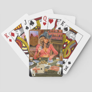 GLÜCKSSPILENDE COWGIRL SPIELKARTEN