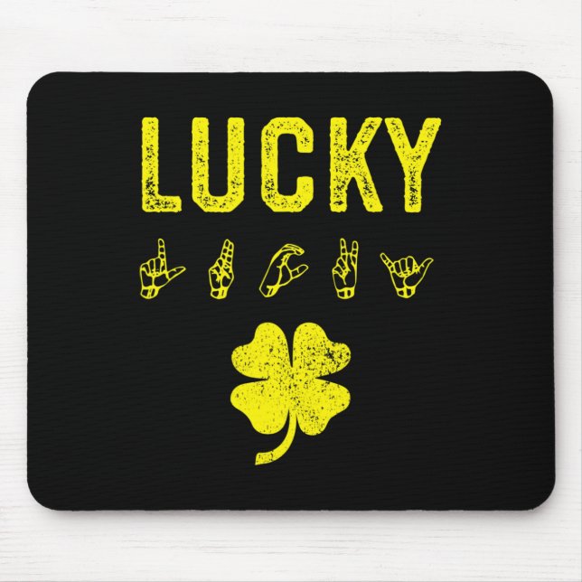 Glückssprache Gebärdensprache Gehörlosenbewusstsei Mousepad (Vorne)