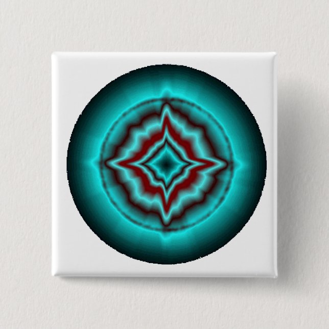 Glückssterne minz schwarz rot Artdeco Button (Vorderseite)