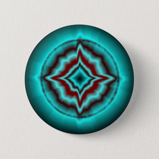 Glückssterne minz schwarz rot Artdeco Button (Vorderseite)