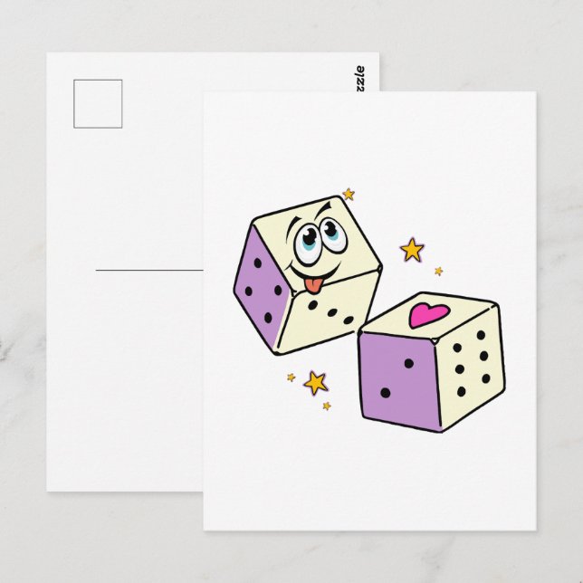 Glückswürfel Postkarte (Vorne/Hinten)