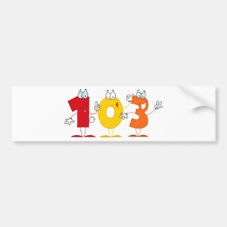 Glückszahl 103 autoaufkleber