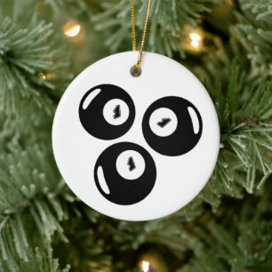 Glückszahl 111 Schwarze Bälle Keramik Ornament