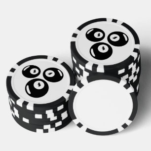 Glückszahl 111 Schwarze Bälle Pokerchips