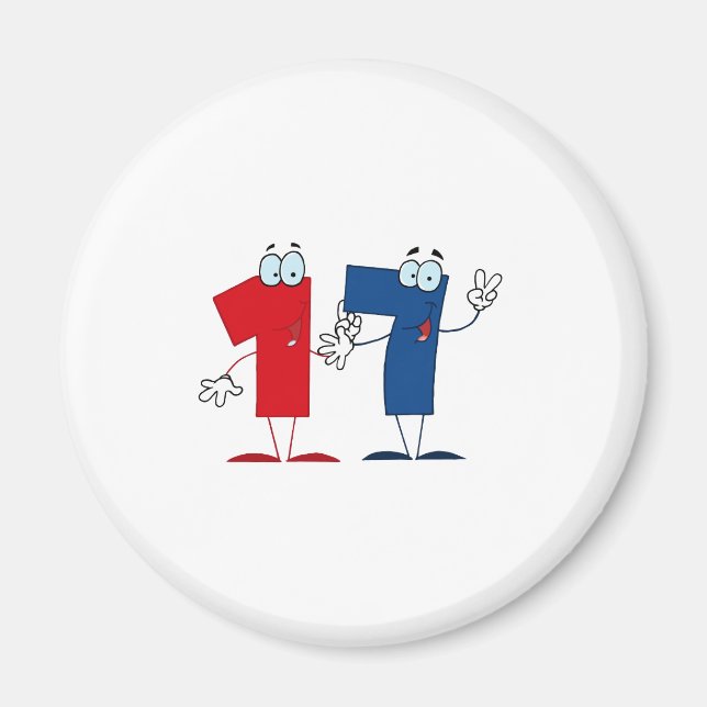 Glückszahl 17 magnet (Vorne)