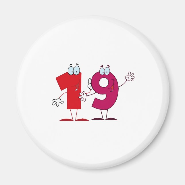 Glückszahl 19 magnet (Vorne)