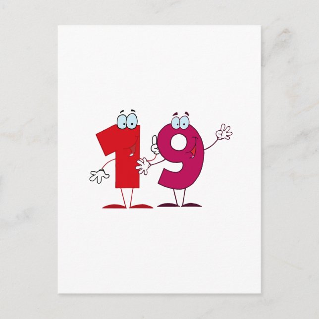 Glückszahl 19 postkarte (Vorderseite)