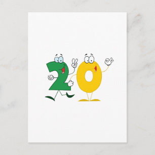 Glückszahl 20 postkarte