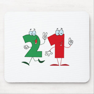 Glückszahl 21 mousepad