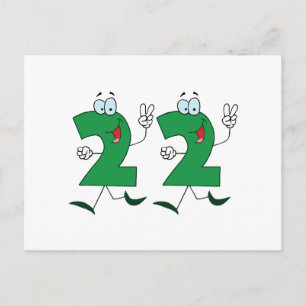 Glückszahl 22 postkarte