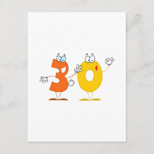 Glückszahl 30 postkarte