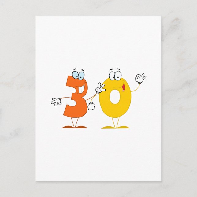 Glückszahl 30 postkarte (Vorderseite)