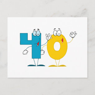 Glückszahl 40 postkarte