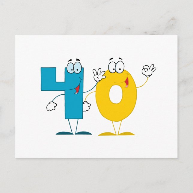 Glückszahl 40 postkarte (Vorderseite)
