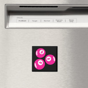Glückszahl 4 rosa Bälle Magnet