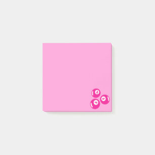 Glückszahl 4 rosa Bälle Post-it Klebezettel