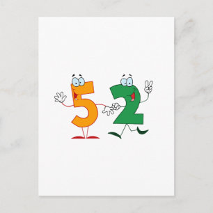 Glückszahl 52 postkarte